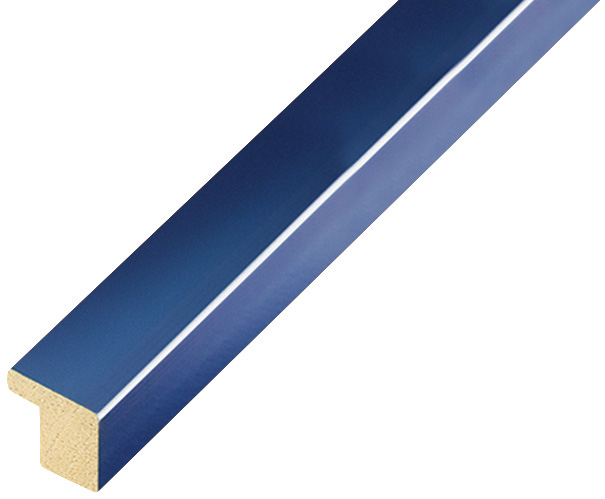 Asta in ayous piatta - Larghezza 15mm Altezza 14 - Blu lucido - 12BLU