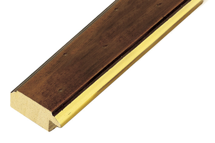 Asta in ayous - Larghezza 37mm Altezza 18 - Noce anticato con filo oro - 181NAO