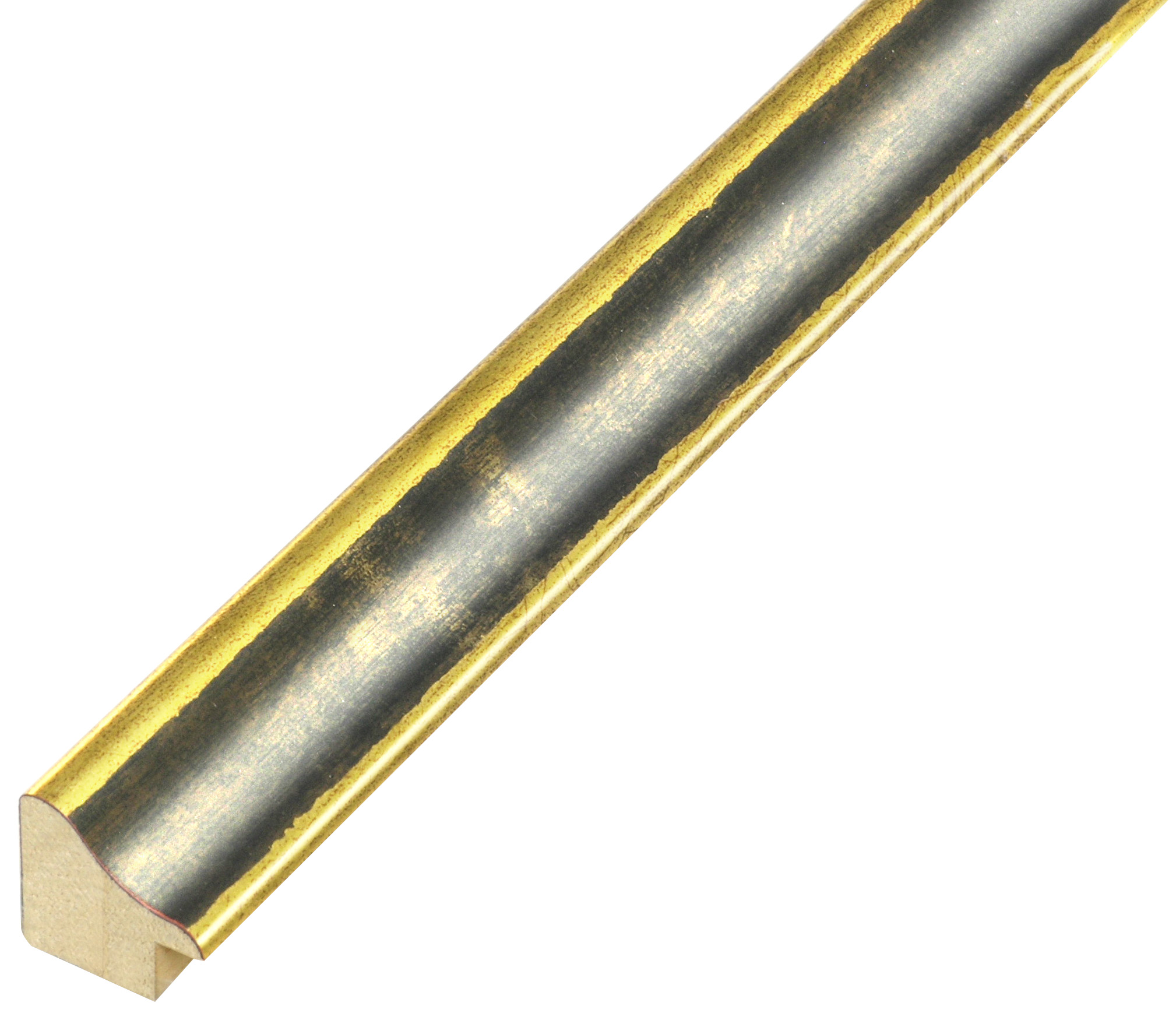 Asta pino giuntato - Larghezza 23mm Altezza 22 - Oro con gola nera - 254NERO