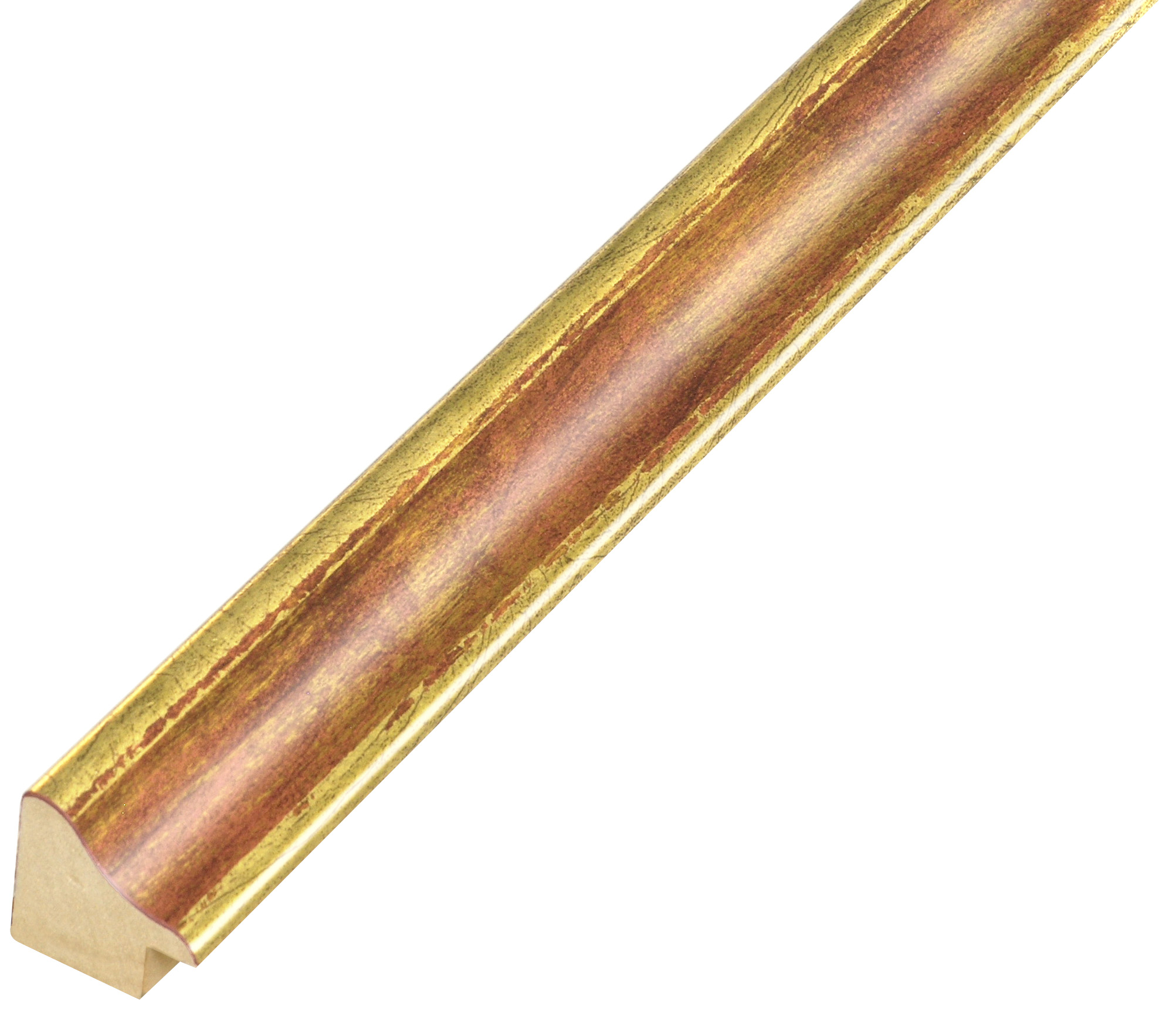 Asta pino giuntato - Larghezza 23mm Altezza 22 - Oro, gola rossa - 254ROSSO