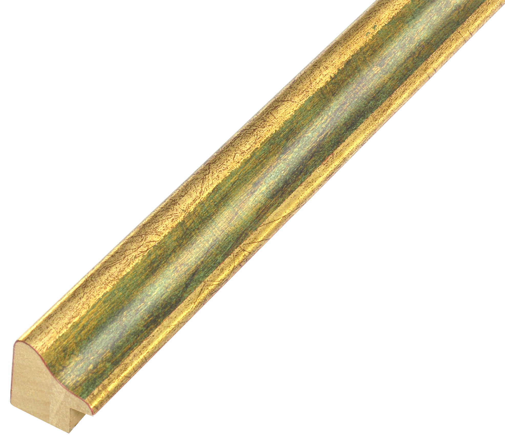 Asta pino giuntato - Larghezza 23mm Altezza 22 - Oro con gola verde - 254VERDE