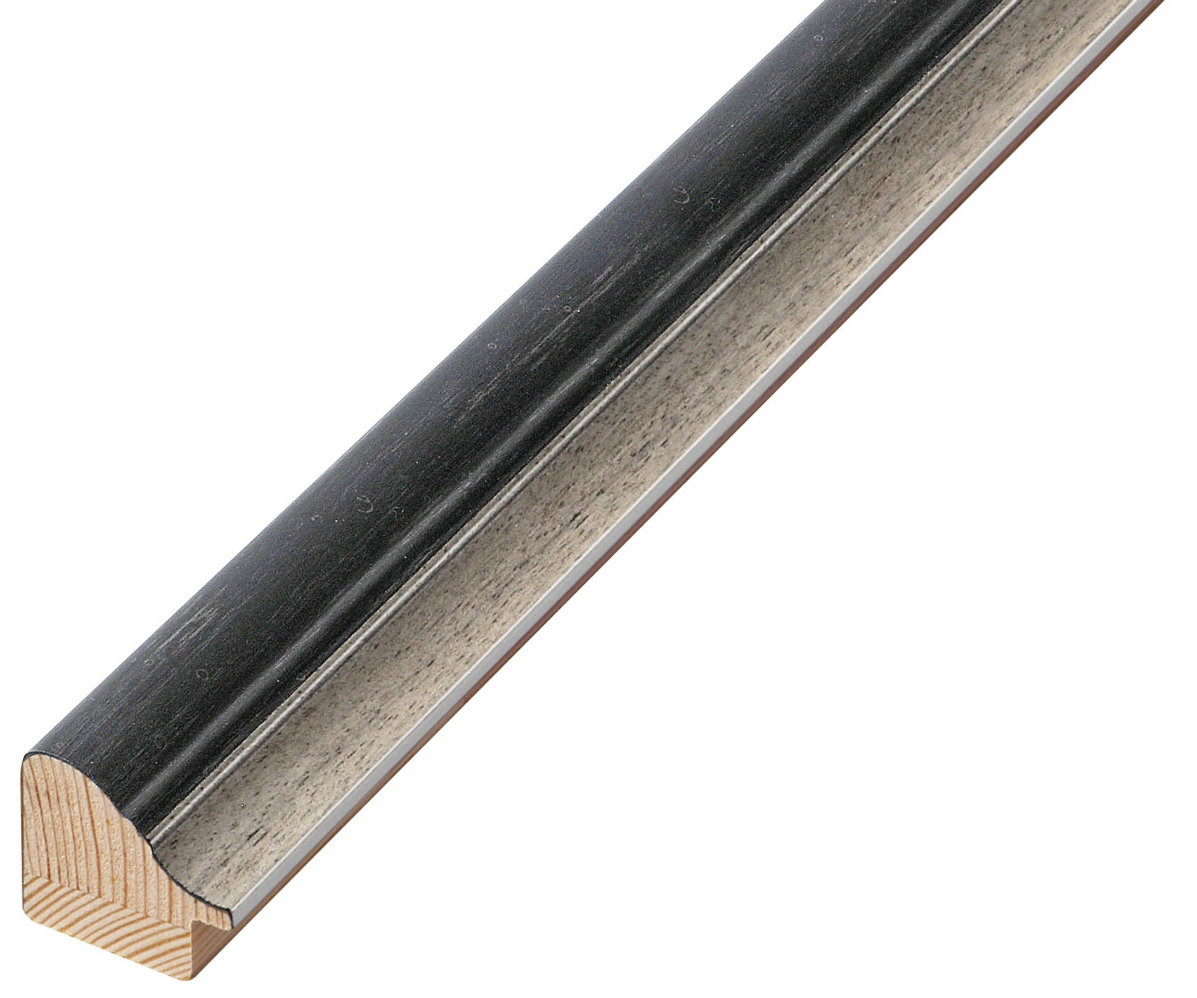 Asta abete giuntato - Larghezza 30mm Altezza 27 - Grigio, fascia argento - 352NERO