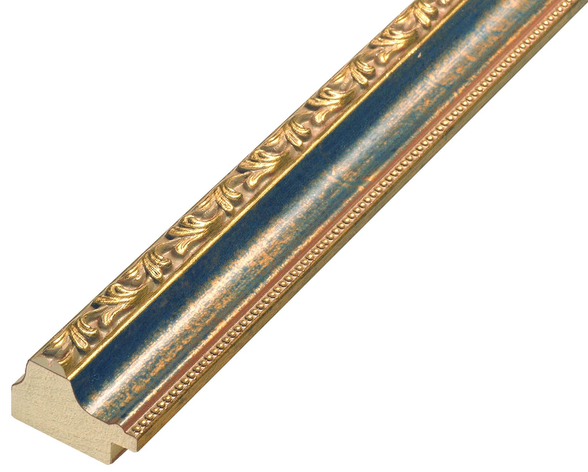 Asta pino giuntato - Larghezza 32mm Altezza 22 - Blu con decorazioni - 392BLU