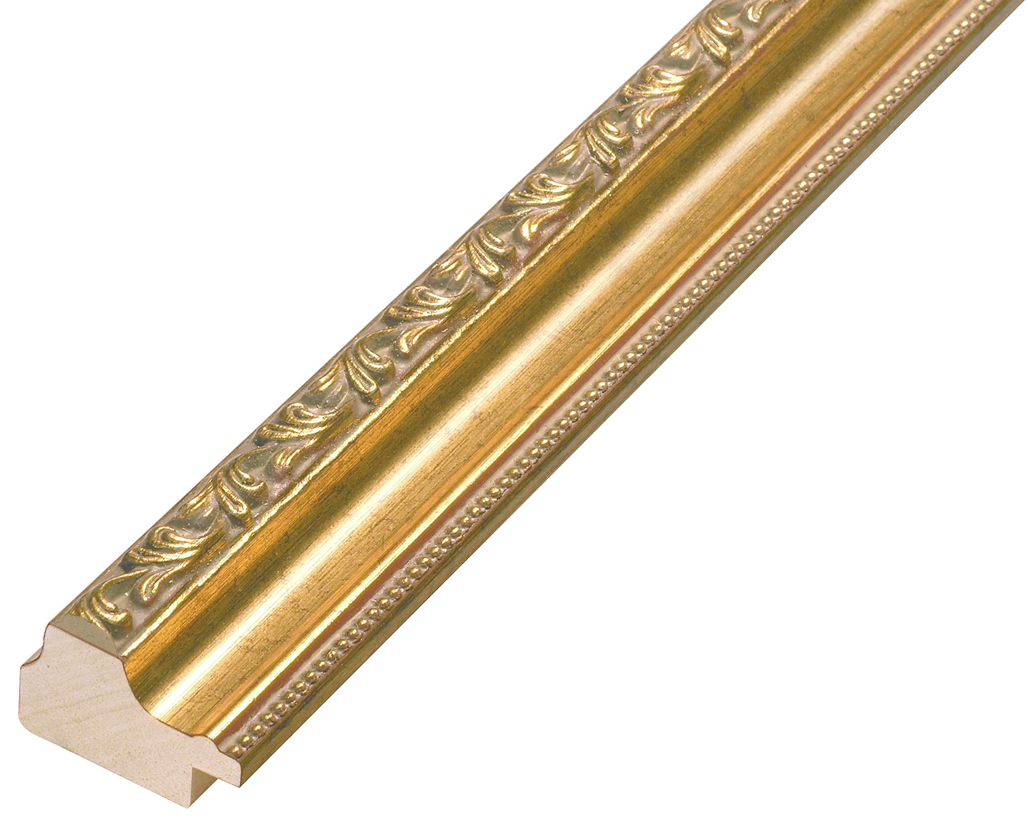 Asta pino giuntato - Larghezza 32mm Altezza 22 - Oro con decorazioni - 392ORO