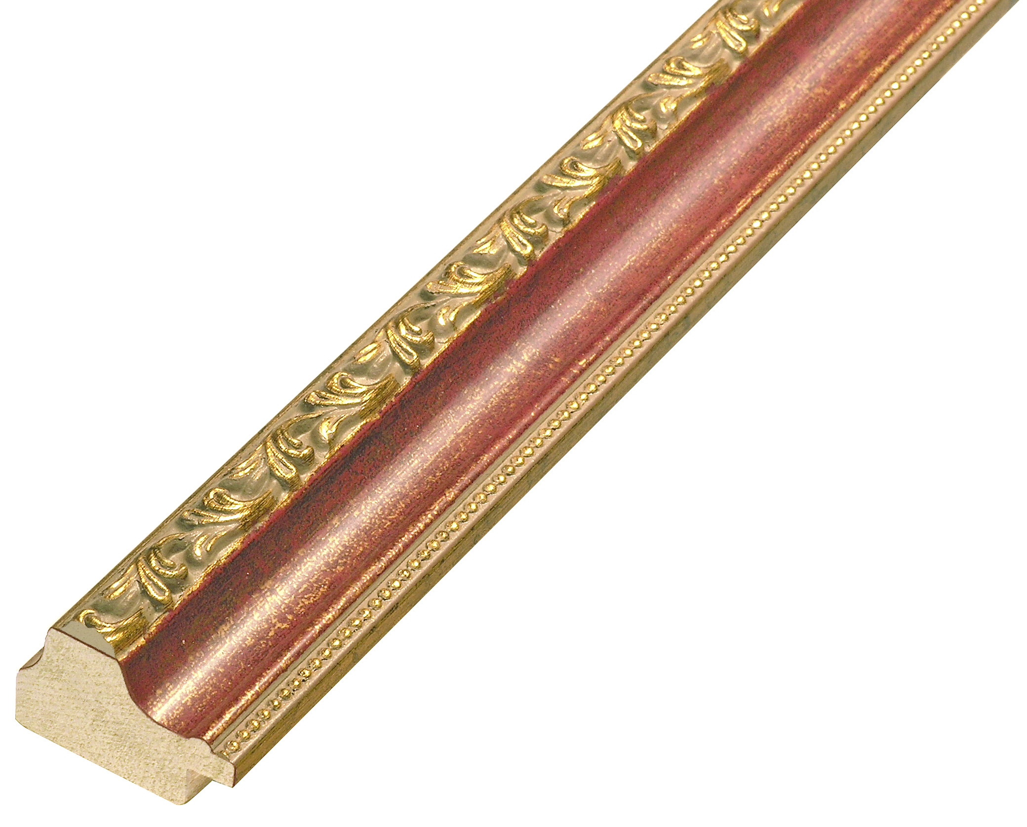 Asta pino giuntato - Larghezza 32mm Altezza 22 - Rosso con decorazioni - 392ROSSO