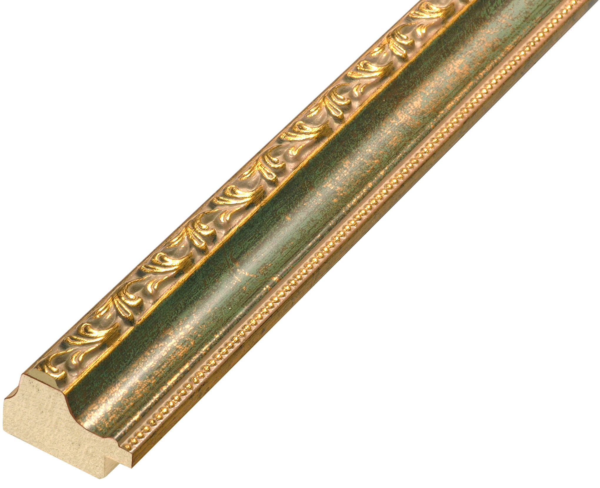 Asta pino giuntato - Larghezza 32mm Altezza 22 - Verde con decorazioni - 392VERDE