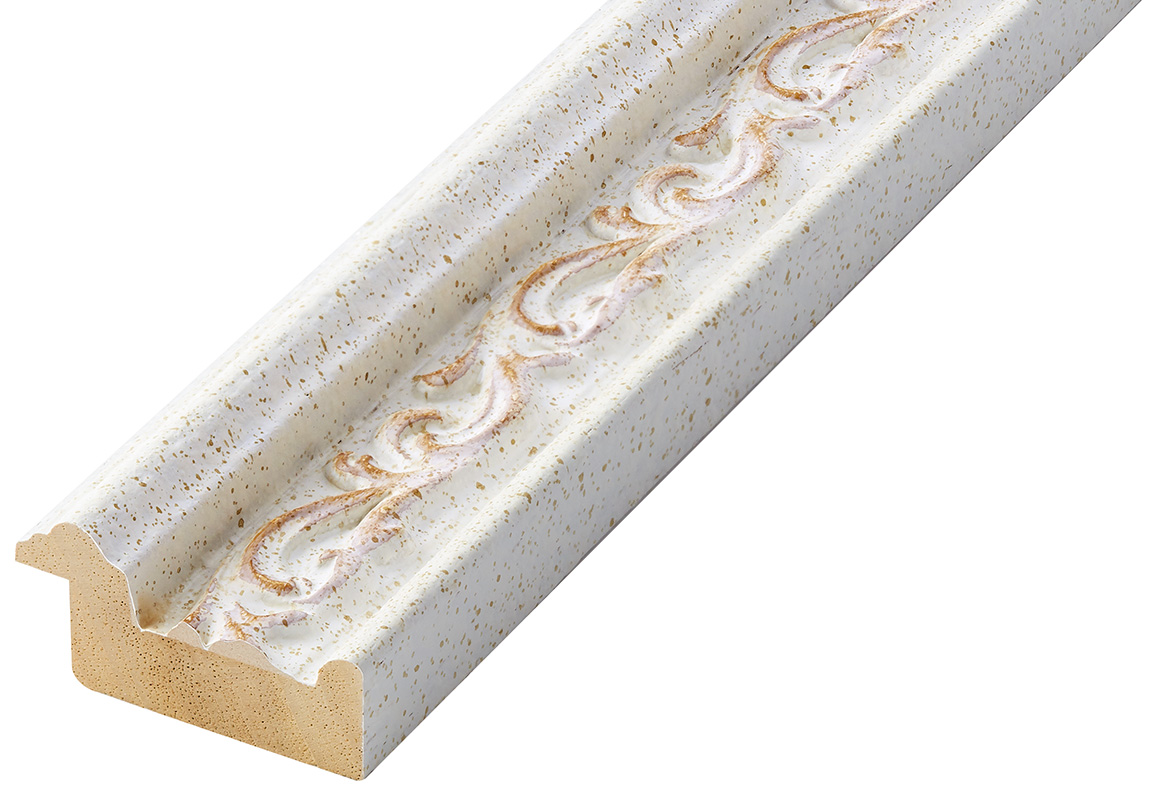 Asta in ayous - Larghezza 44mm Altezza 22 - Bianca, decorazioni - 409BIANCO
