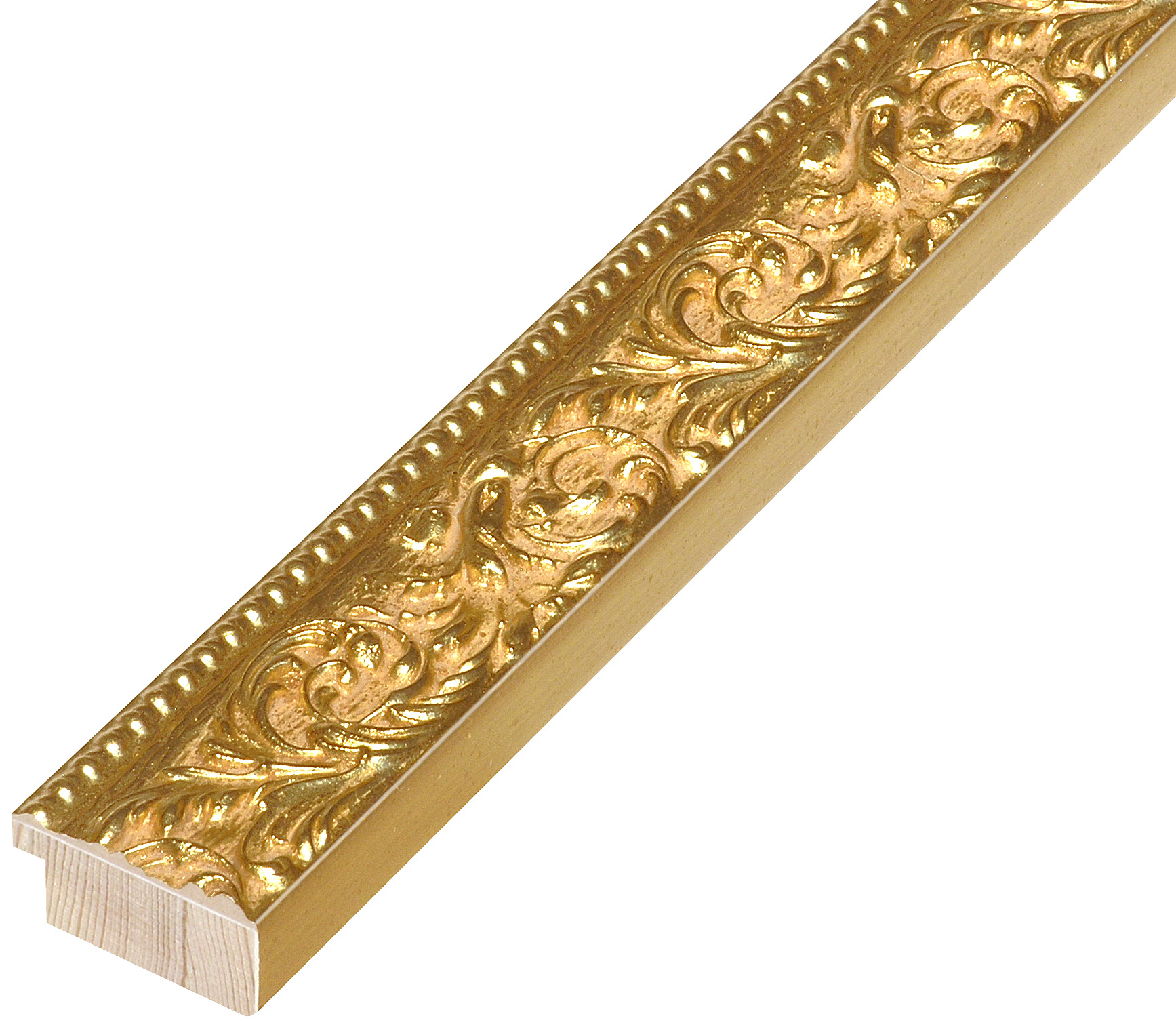 Asta in pino - Larghezza 39mm Altezza 19 - Oro con decorazioni - 437ORO