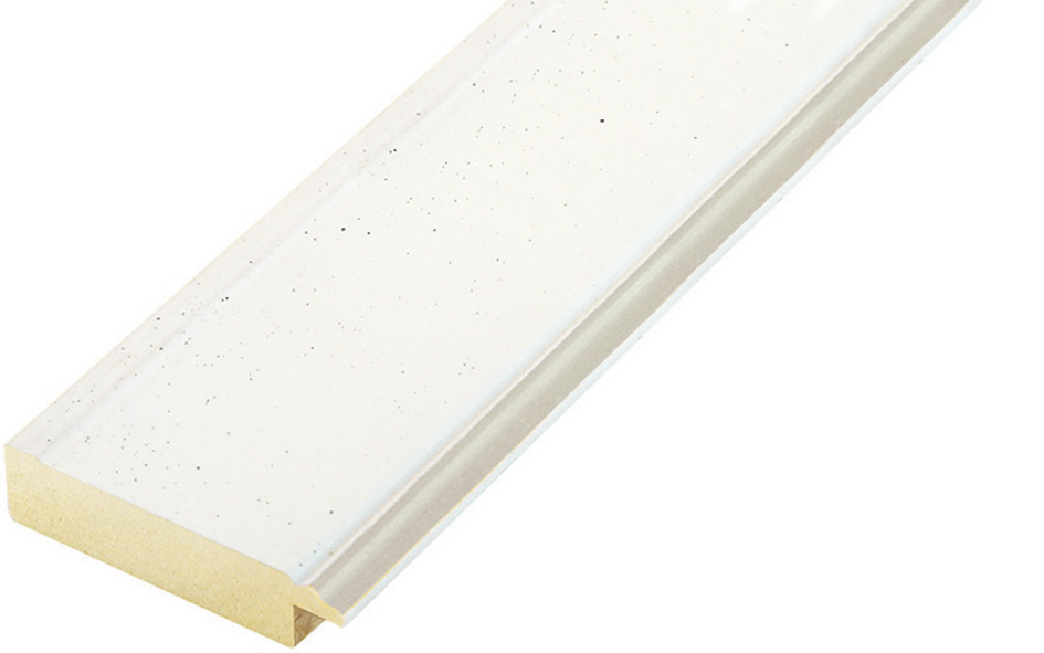 Asta pino giuntato - Larghezza 45mm Altezza 11 - Bianco, filo argento - 45BIANCOARG