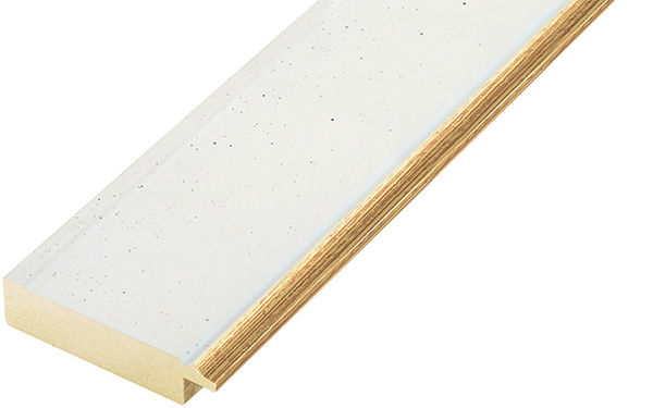 Asta pino giuntato - Larghezza 45mm Altezza 11 - Bianco, filo oro - 45BIANCORO