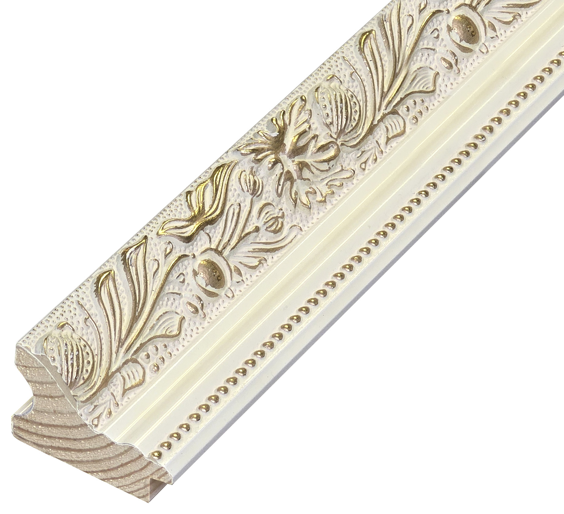 Asta pino giuntato - Largh. 57mm Alt. 38 - Crema con decorazioni - 464CREMA