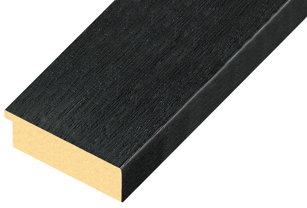 Asta in ayous piatta - Larghezza 68mm Altezza 20 - Nero - 71NERO