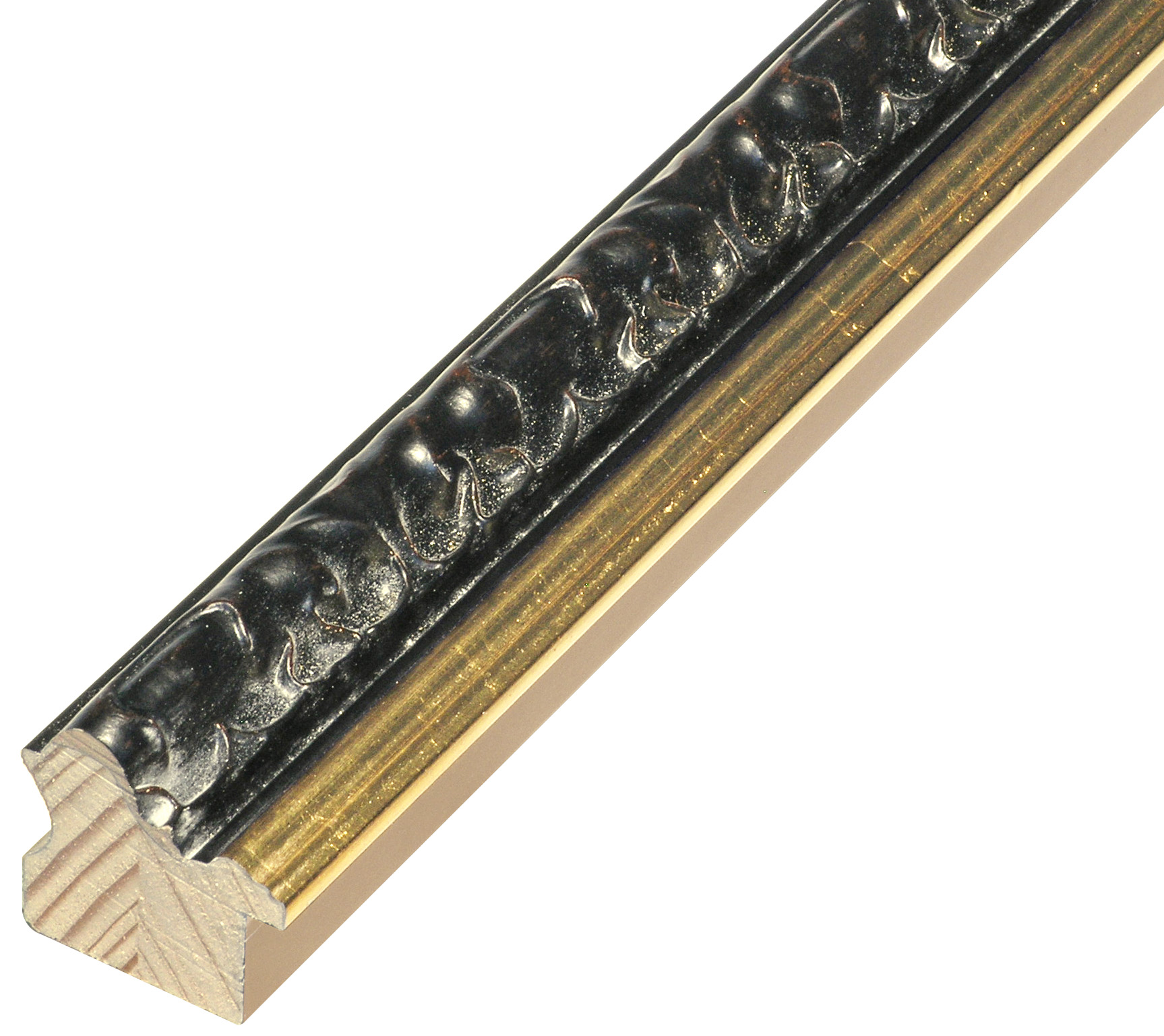 Asta in pino - Larghezza 40mm Altezza 38 - Nero con filo oro - 837NERO