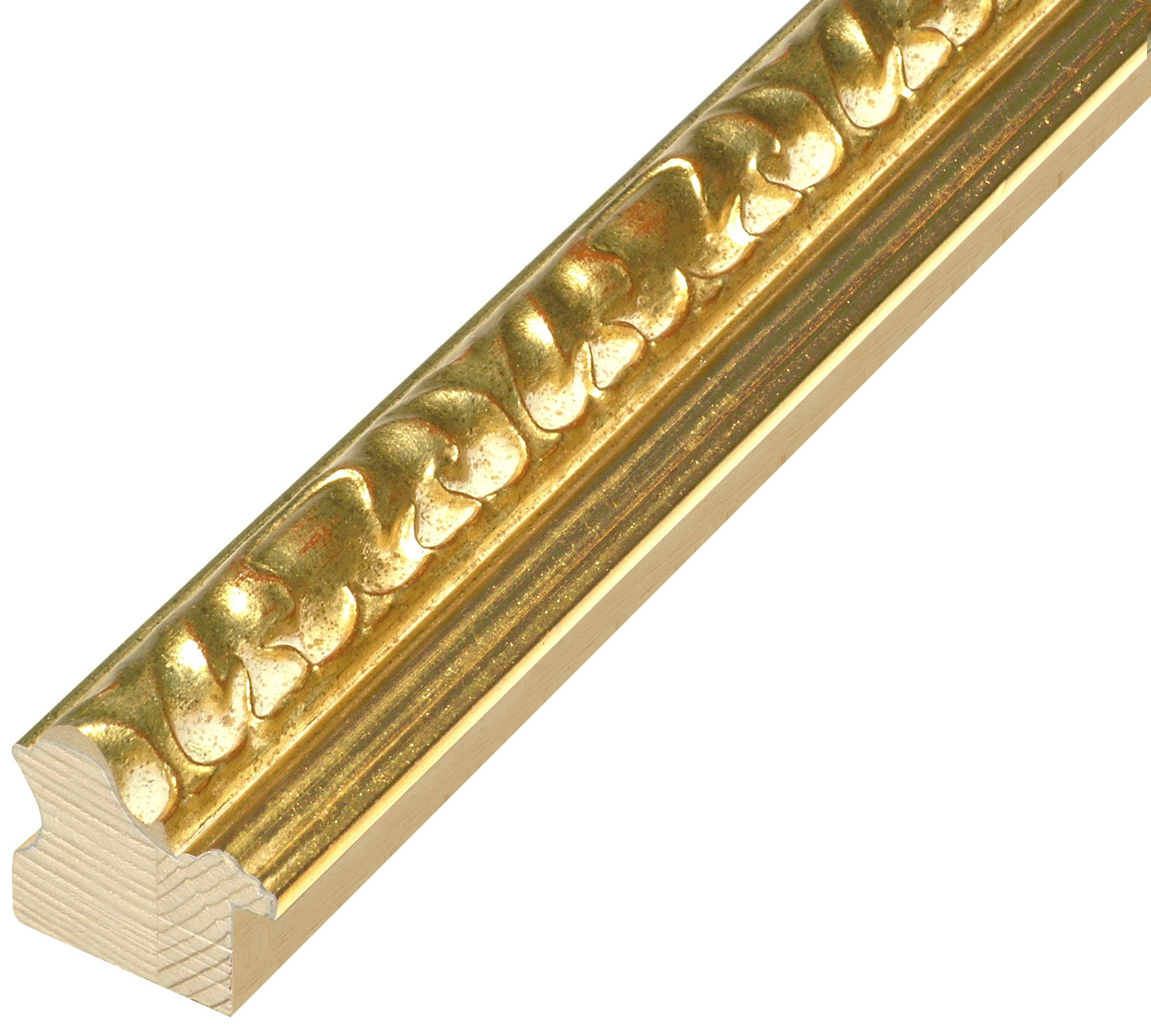 Asta in pino - Larghezza 40mm Altezza 38 - Oro con decorazioni - 837ORO