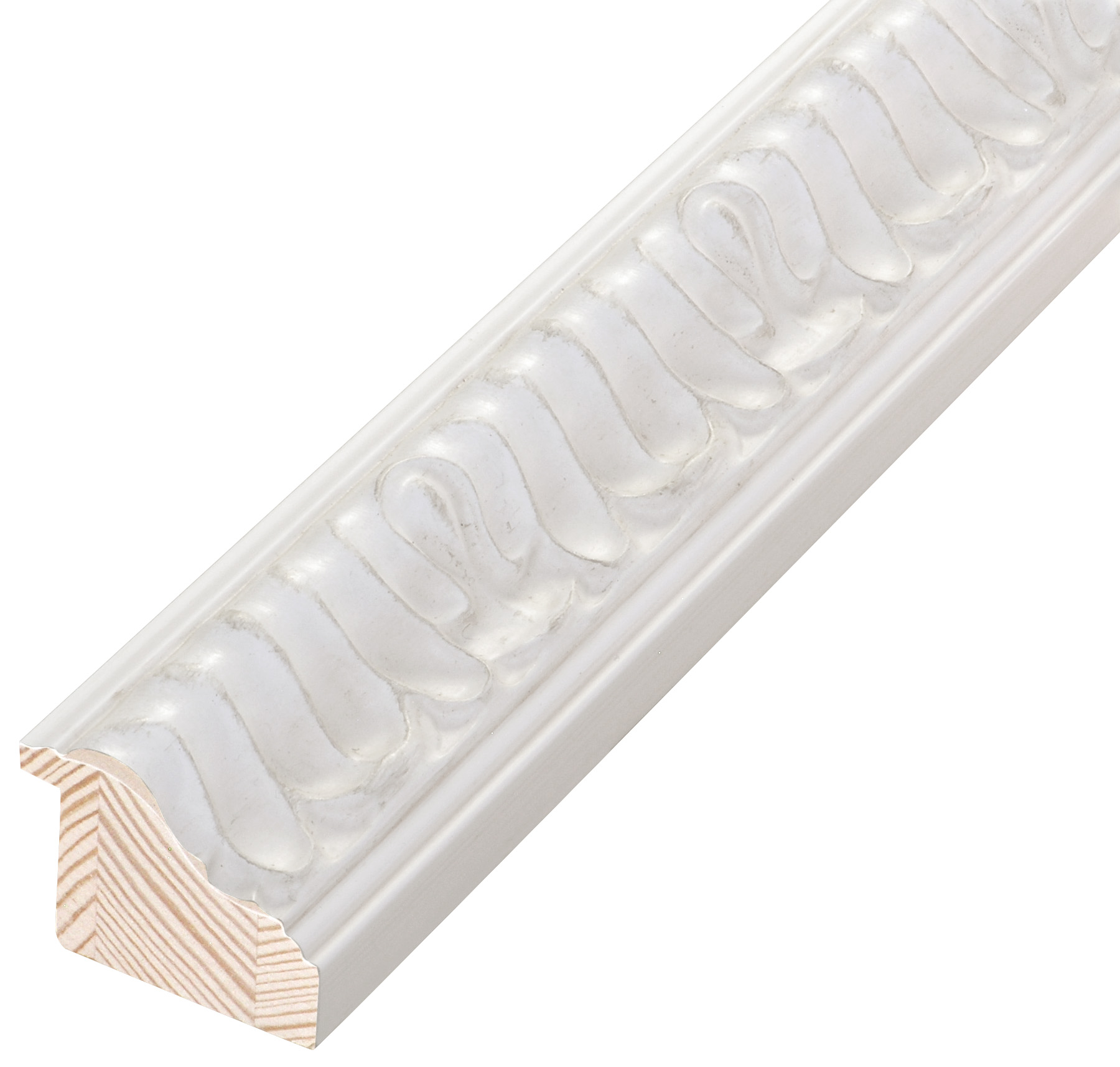 Asta pino giuntato - Larghezza 45mm Altezza 34 - Bianco, decorazioni - 845BIANCO