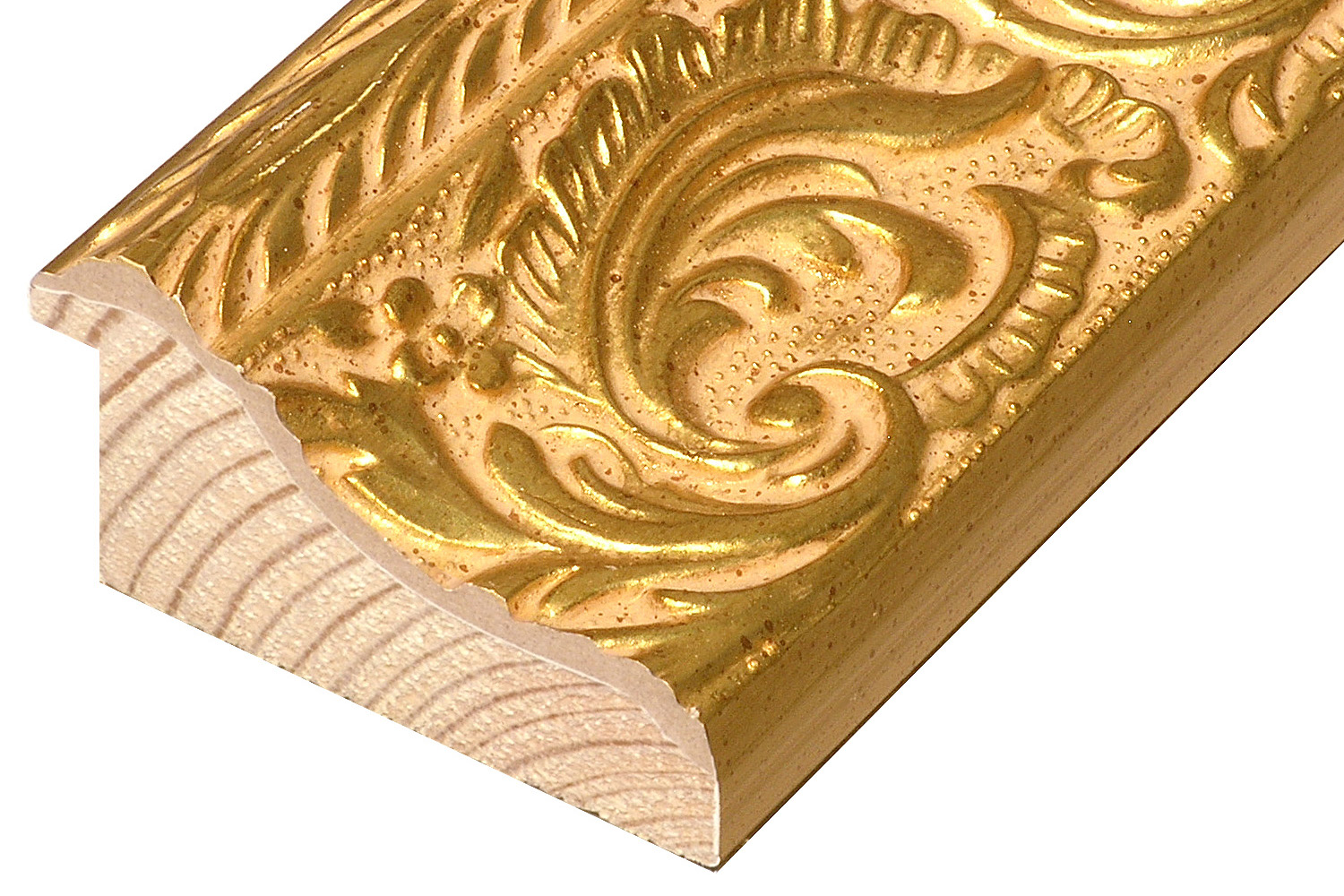 Asta pino giuntato - Larghezza 69mm Altezza 36 - Oro con decorazioni - 882ORO