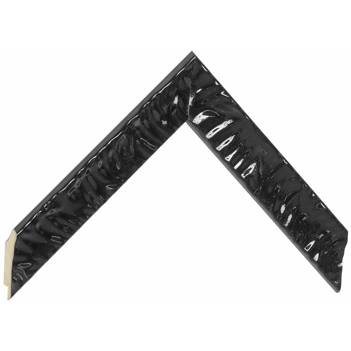 Asta in pino - Larghezza 30mm Altezza 23 - Laccato nero - Campione