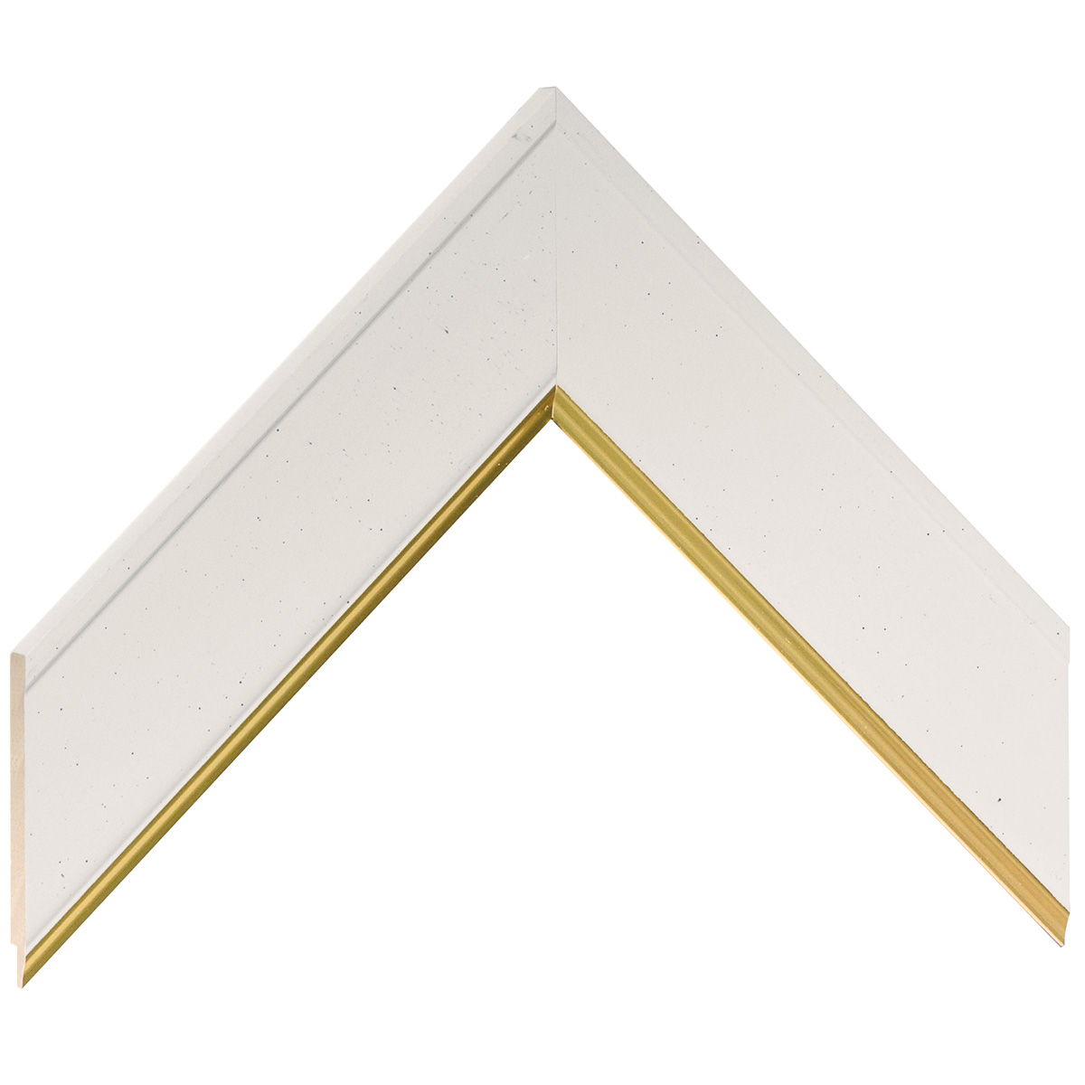 Asta pino giuntato - Larghezza 45mm Altezza 11 - Bianco, filo oro - Campione