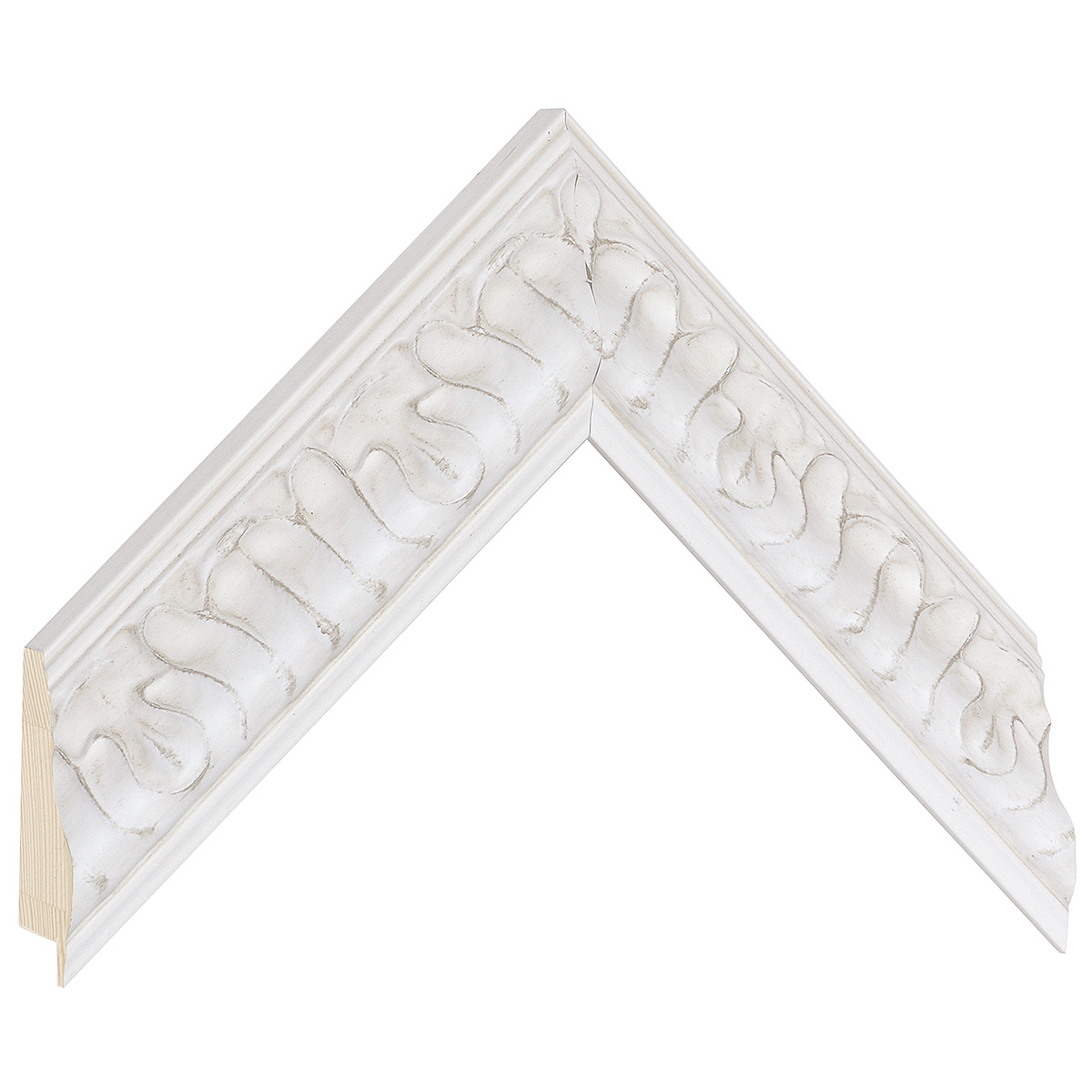 Asta pino giuntato - Larghezza 45mm Altezza 34 - Bianco, decorazioni - Campione