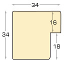 Asta pino giuntato - Larghezza 34mm Altezza 34 - Argento - Sezione
