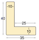 Asta a L - Pino giuntato - Larghezza 35mm Altezza 40 - Blu - Sezione