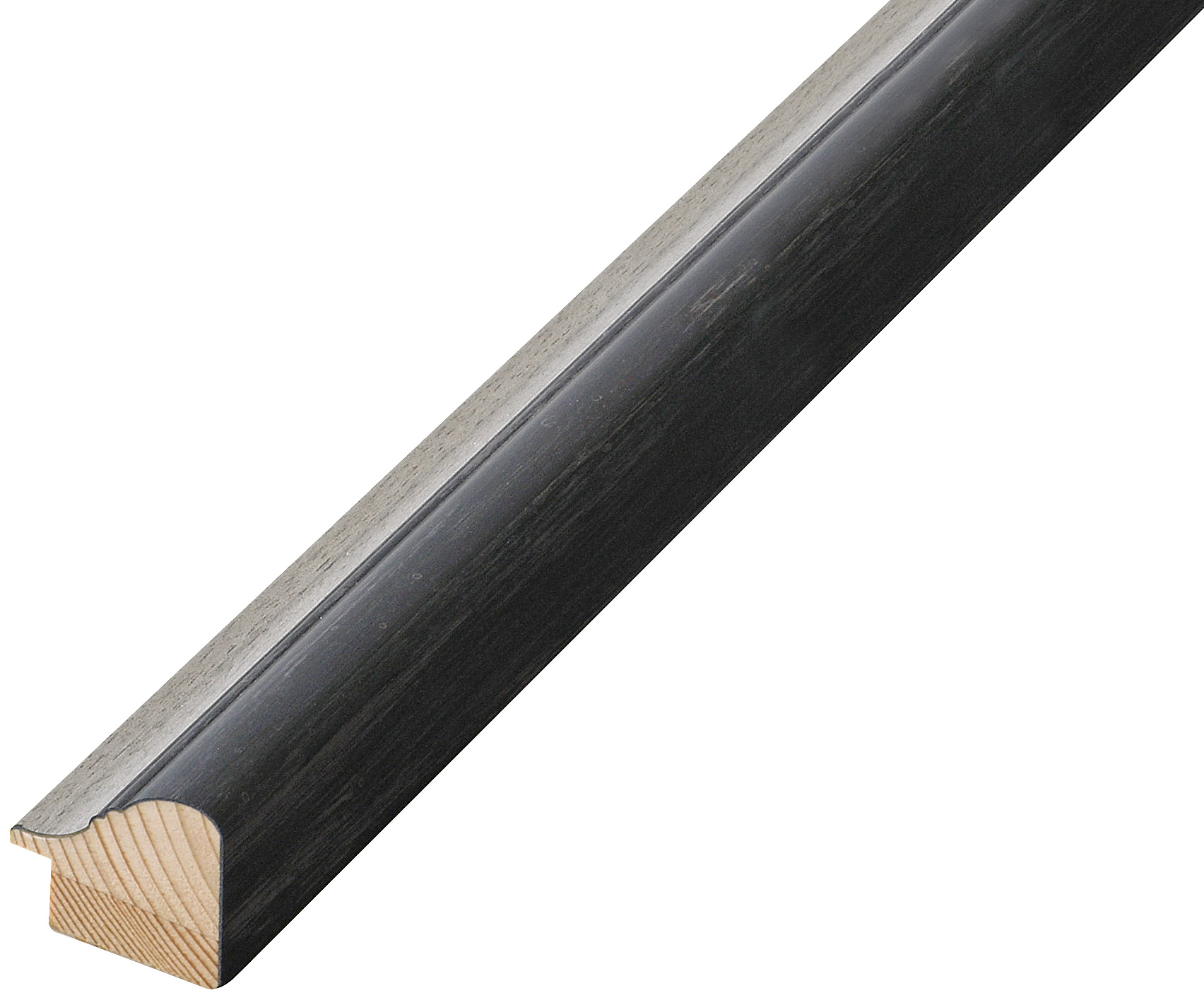 Asta abete giuntato - Larghezza 30mm Altezza 27 - Grigio, fascia argento