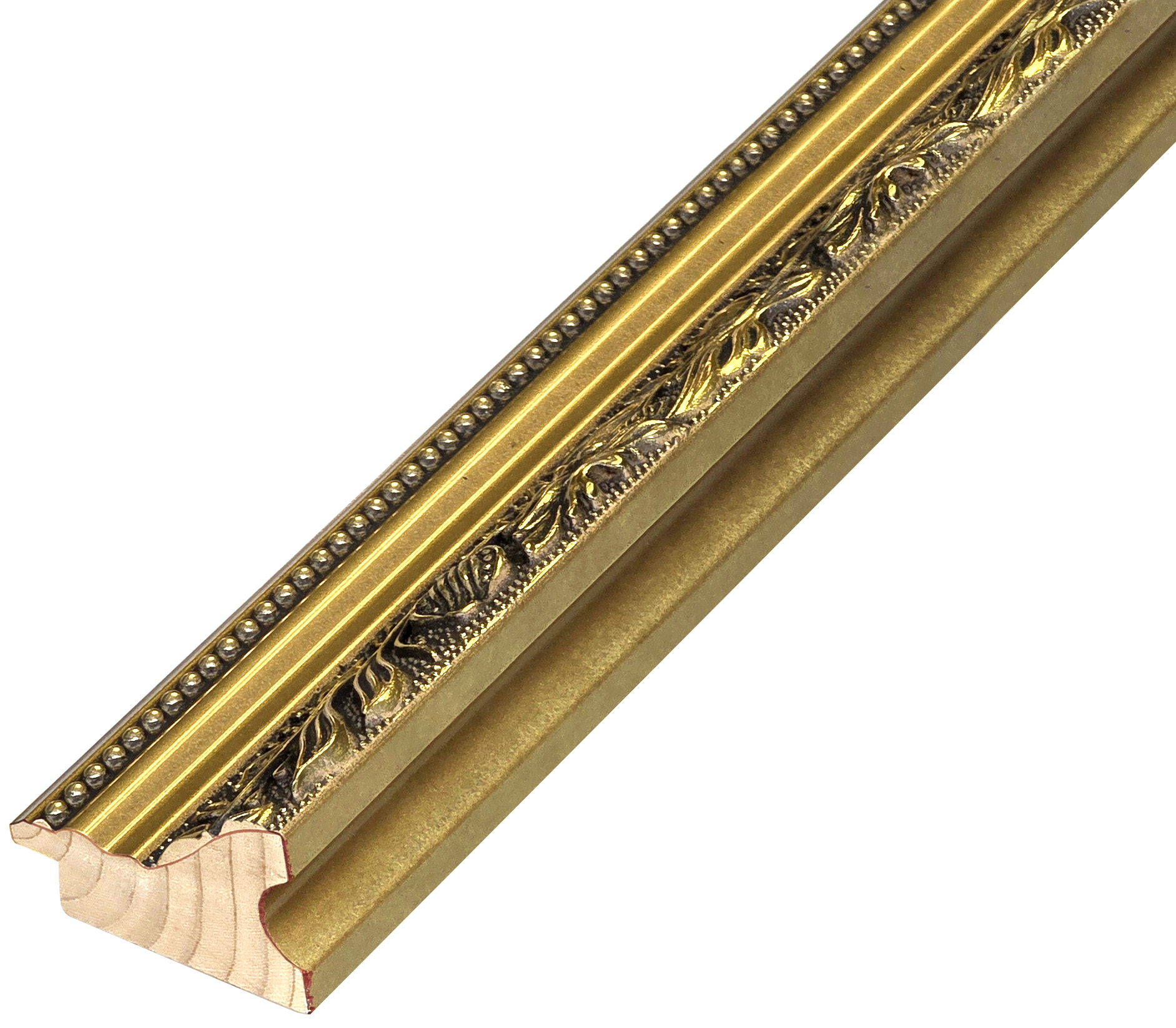 Asta pino giuntato - Largh. 57mm Alt. 38 - Oro lucido con decorazioni